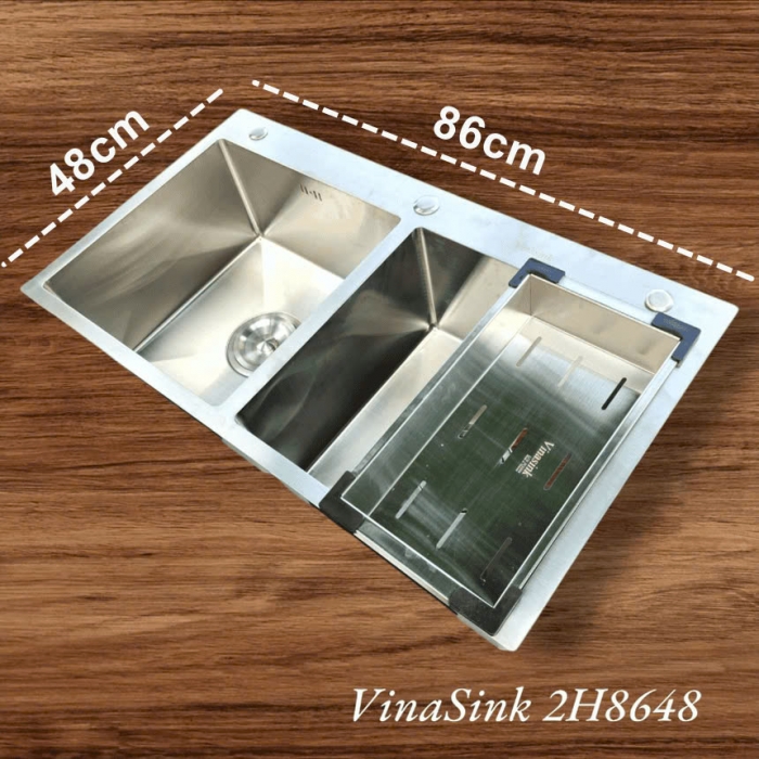 Chậu rửa bát 2 hố Vinasink 2H8648